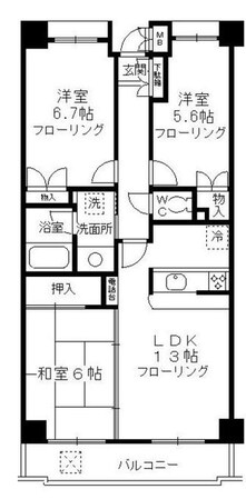 ラフィネ武蔵野の物件間取画像